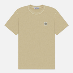 Мужская футболка Stone Island Fissato Compass Patch Logo, цвет бежевый, размер S