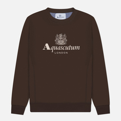 Мужская толстовка Aquascutum Active Big Logo Crew Neck, цвет коричневый, размер S