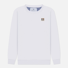 Мужская толстовка Aquascutum Active Club Check Patch Crew Neck, цвет белый, размер S