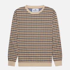 Мужская толстовка Aquascutum Active Club Check Crew Neck, цвет бежевый, размер S