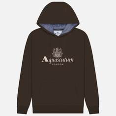 Мужская толстовка Aquascutum Active Big Logo Hoodie, цвет коричневый, размер S