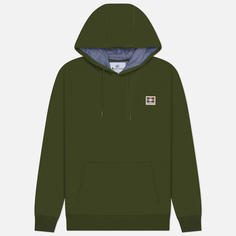 Мужская толстовка Aquascutum Active Club Check Patch Hoodie, цвет зелёный, размер S
