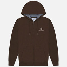 Мужская толстовка Aquascutum Active Small Logo Full Zip Hoodie, цвет коричневый, размер S