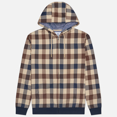 Мужская толстовка Aquascutum Active Macro Check Full Zip Hoodie, цвет бежевый, размер S