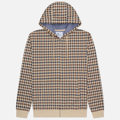 Мужская толстовка Aquascutum Active Club Check Full Zip Hoodie, цвет бежевый, размер S