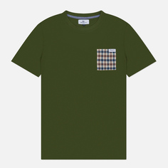 Мужская футболка Aquascutum Active Club Check Pocket, цвет зелёный, размер S