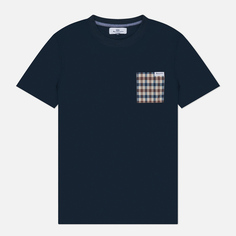 Мужская футболка Aquascutum Active Club Check Pocket, цвет синий, размер S