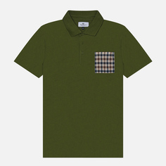 Мужское поло Aquascutum Beach Sailor Check, цвет зелёный, размер S