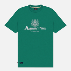 Мужская футболка Aquascutum Beach Basic Big Logo, цвет зелёный, размер S