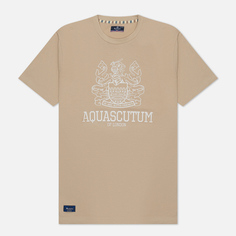 Мужская футболка Aquascutum Beach Basic Logo, цвет бежевый, размер S