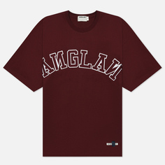 Мужская футболка Anglan Applique Logo Half, цвет бордовый, размер M