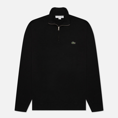 Мужской свитер Lacoste Embroidered Crocodile Half-Zip, цвет чёрный, размер S