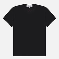 Мужская футболка Comme des Garcons Play Classic Red Heart On Back, цвет чёрный, размер M