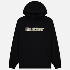 Мужская толстовка Butter Goods Plaid Applique Pullover Hoodie, цвет чёрный, размер S