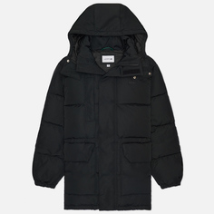Мужской пуховик Lacoste Water Repellent Mid Length Hood Puffed, цвет чёрный, размер 48