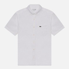 Мужская рубашка Lacoste Regular Fit Button-Up Collar Linen, цвет белый, размер 39