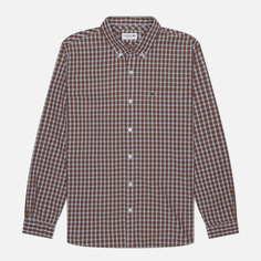 Мужская рубашка Lacoste Check Poplin Regular Fit, цвет коричневый, размер 39