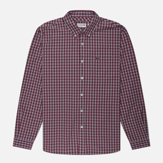 Мужская рубашка Lacoste Check Poplin Regular Fit, цвет бордовый, размер 39