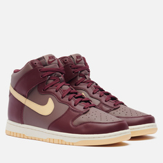 Кроссовки Nike Wmns Dunk High, цвет бордовый, размер 36 EU