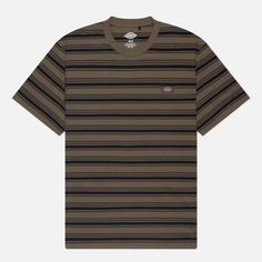 Мужская футболка Dickies Stevensville Stripe, цвет коричневый, размер S