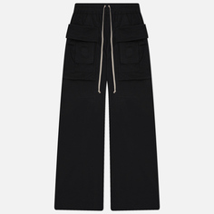 Мужские брюки Rick Owens DRKSHDW Porterville Creatch Wide Cargo Drawstring, цвет чёрный, размер S