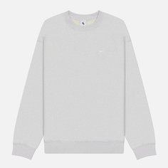 Мужская толстовка Nike Solo Swoosh Fleece Crew Neck, цвет серый, размер S