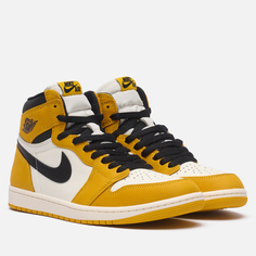 Мужские кроссовки Jordan Air Jordan 1 Retro High OG, цвет жёлтый, размер 40 EU