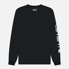 Мужской лонгслив Carhartt Relaxed Fit Heavyweight Logo Sleeve Graphic, цвет чёрный, размер S