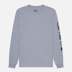 Мужской лонгслив Carhartt Relaxed Fit Heavyweight Logo Sleeve Graphic, цвет серый, размер S