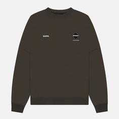 Мужская толстовка F.C. Real Bristol Big Logo Crew Neck Baggy, цвет оливковый, размер S