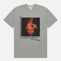 Мужская футболка Comme des Garcons SHIRT x Andy Warhol, цвет серый, размер M