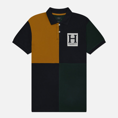 Мужское поло Hackett Heritage H Patch Quad Colour, цвет синий, размер S