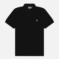 Мужское поло Carhartt WIP Chase Pique, цвет чёрный, размер S