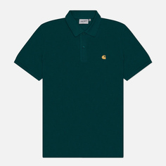 Мужское поло Carhartt WIP Chase Pique, цвет зелёный, размер S