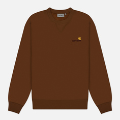 Мужская толстовка Carhartt WIP American Script, цвет коричневый, размер S