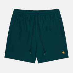 Мужские шорты Carhartt WIP Chase Swim 3.7 Oz, цвет зелёный, размер S