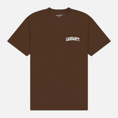 Мужская футболка Carhartt WIP University Script, цвет коричневый, размер S