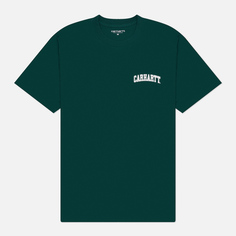 Мужская футболка Carhartt WIP University Script, цвет зелёный, размер S