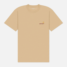 Мужская футболка Carhartt WIP American Script, цвет бежевый, размер S