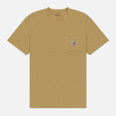 Мужская футболка Carhartt WIP Pocket Logo, цвет бежевый, размер S