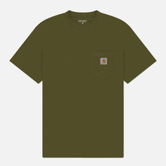 Мужская футболка Carhartt WIP Pocket Logo, цвет оливковый, размер S