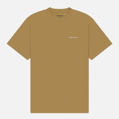 Мужская футболка Carhartt WIP Script Embroidery, цвет бежевый, размер S