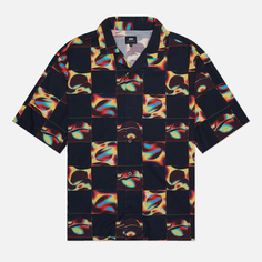 Мужская рубашка Edwin Saike Check All Over Print Crepe, цвет чёрный, размер S