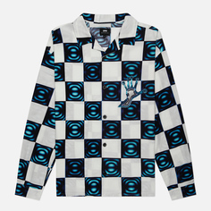 Мужская рубашка Edwin Digital Check All Over Print Crepe, цвет синий, размер XS