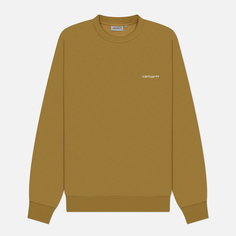 Мужская толстовка Carhartt WIP Script Embroidery Polycotton, цвет бежевый, размер S