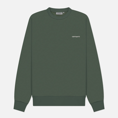 Мужская толстовка Carhartt WIP Script Embroidery Polycotton, цвет зелёный, размер S