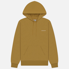 Мужская толстовка Carhartt WIP Hoodie Script Embroidery Polycotton, цвет бежевый, размер S