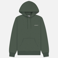Мужская толстовка Carhartt WIP Hoodie Script Embroidery Polycotton, цвет зелёный, размер S