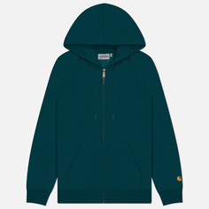 Мужская толстовка Carhartt WIP Hooded Chase Full Zip, цвет зелёный, размер S