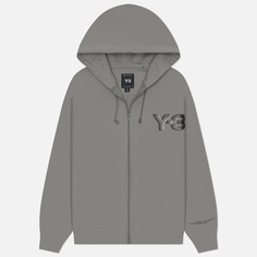 Мужская толстовка Y-3 Logo Zip Hoodie, цвет серый, размер S